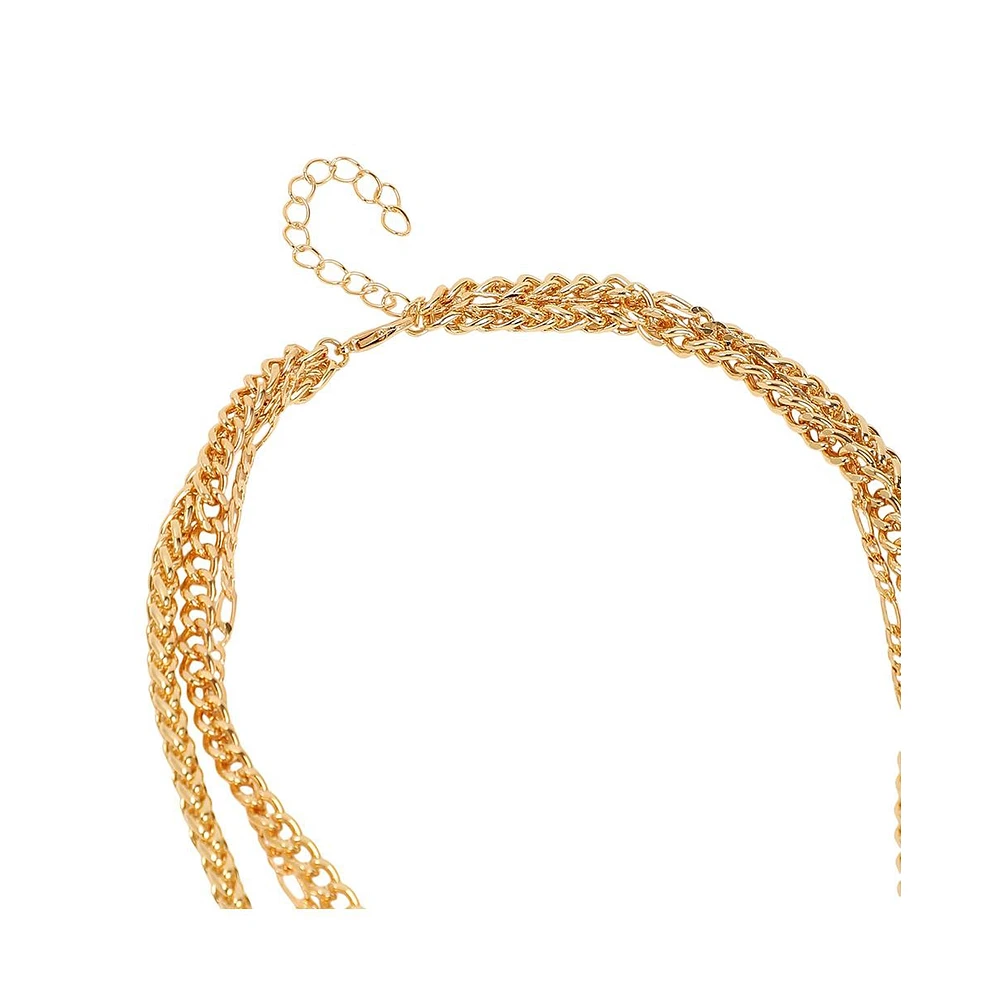 Sohi Women's The Interlock Charm Multi-Layer Necklace