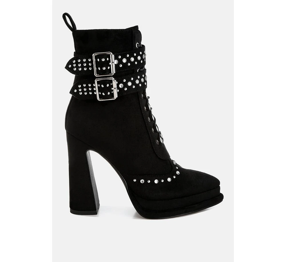 Punk Nomad Harness Detail Lace Up Boots