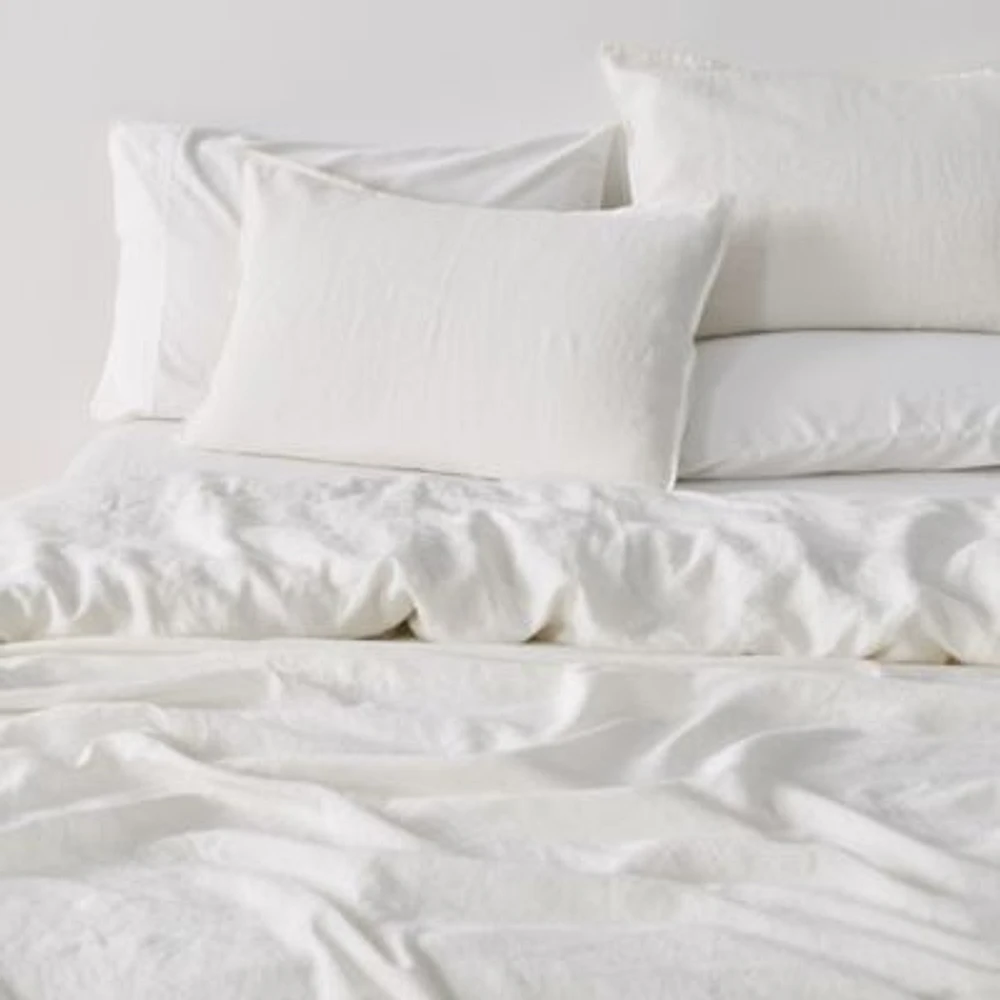 100 European Flax Linen 2 Pc Sham Set