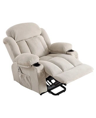 Power Lift Recliner Chair with Heat and Massage Electric Fabric Recliner Chair for Elderly