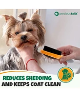 Precious Tails Dog Brush, Cat Pet Detangling Grooming Double Sided Soft Bristles Slicker Brush for Hair Removal of Pets
