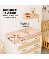 KeaBabies 2pk Soothe Changing Pad Covers for Girl, Boy, Soft Cotton Contoured Diaper Table