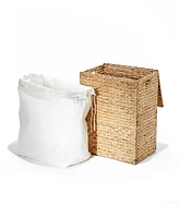 Seville Classics Foldable Water Hyacinth Portable Hamper