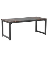 Tribesigns 71"x31.5" Dining Table, Industrial for 6-8 Person, Rectangular Dinner Table for Dining Room Kitchen Living Room, with Heavy Duty Metal Legs