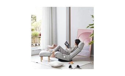 Reclining Chair With Adjustable Lazy Sofa for Tatami, Balcony, and Leisure Use, Perfect for Relaxation