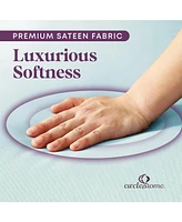 Soft as Silk Fitted Sheet with Durable Elastic Skirt for Snug Fit - 100% Cotton Sateen 300 Thread Count