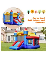 Gymax Inflatable Bounce House Castle Slide Bouncer Kids without Blower