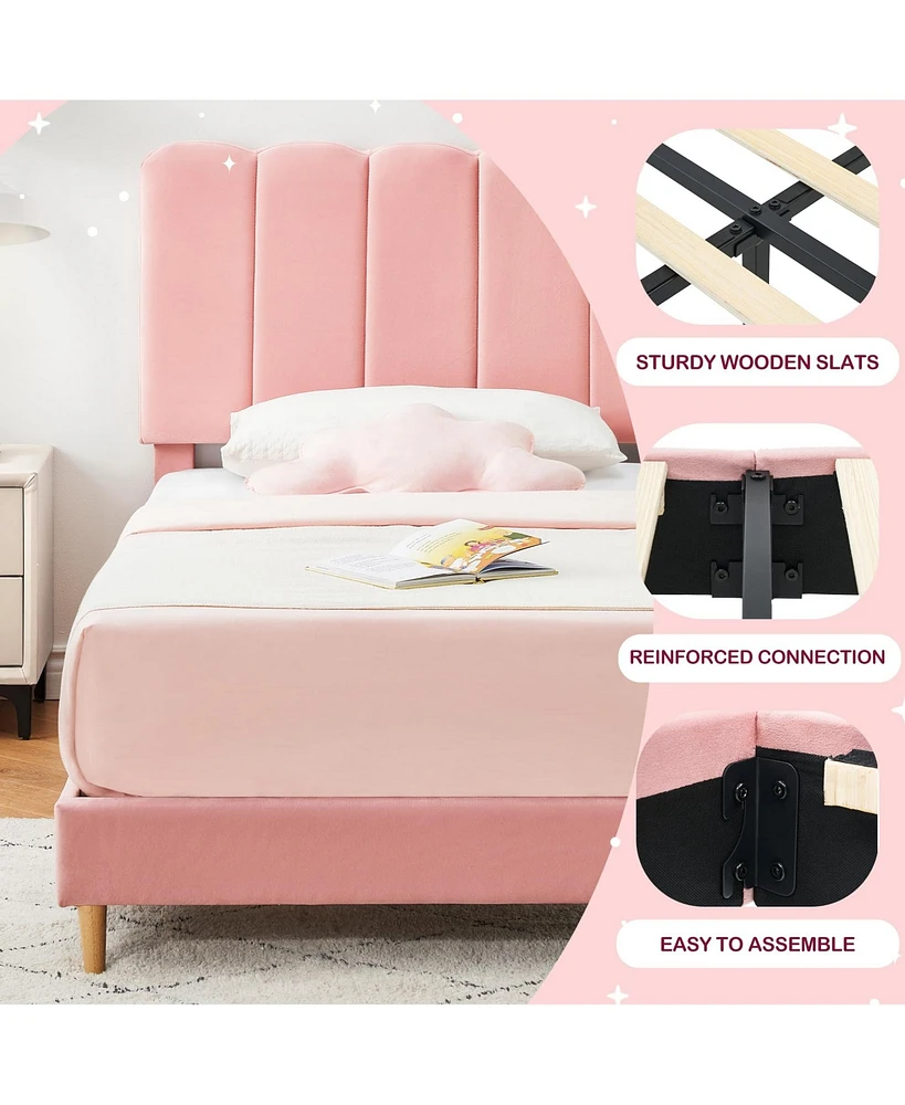 gaomon Twin Bed Frame for Boys & Girls