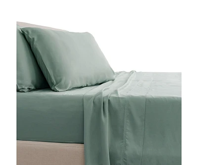 Cariloha Classic 4-Piece Twill Sheet Set | Tahitian Breeze | Cal King | Viscose Material |Extra soft, Cooling for Hot Sleepers, Corner Bands
