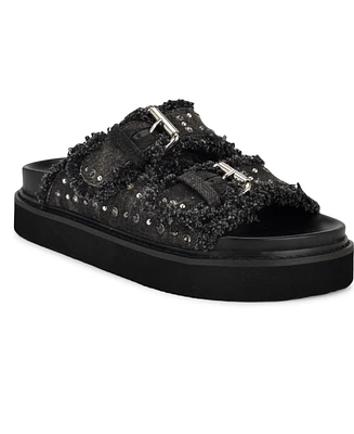 Nine West Women's Eleny Double Band Flatform Sandals