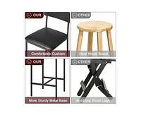 Bar Stools Set of 4, Kitchen with Footrest, 25.5 Inches Upholstered Chairs Back, 4 Counter Height Barstools for Bar, Islan
