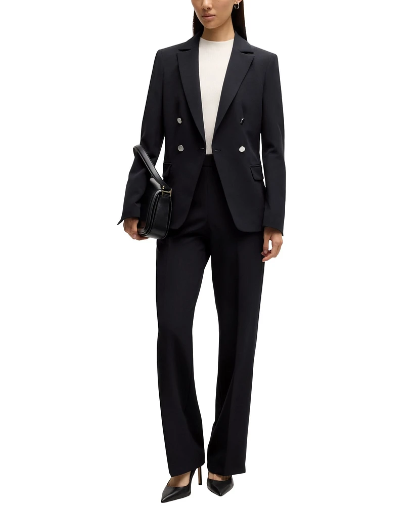 Boss by Hugo Women's Double-Breasted Closure Slim-Fit Jacket