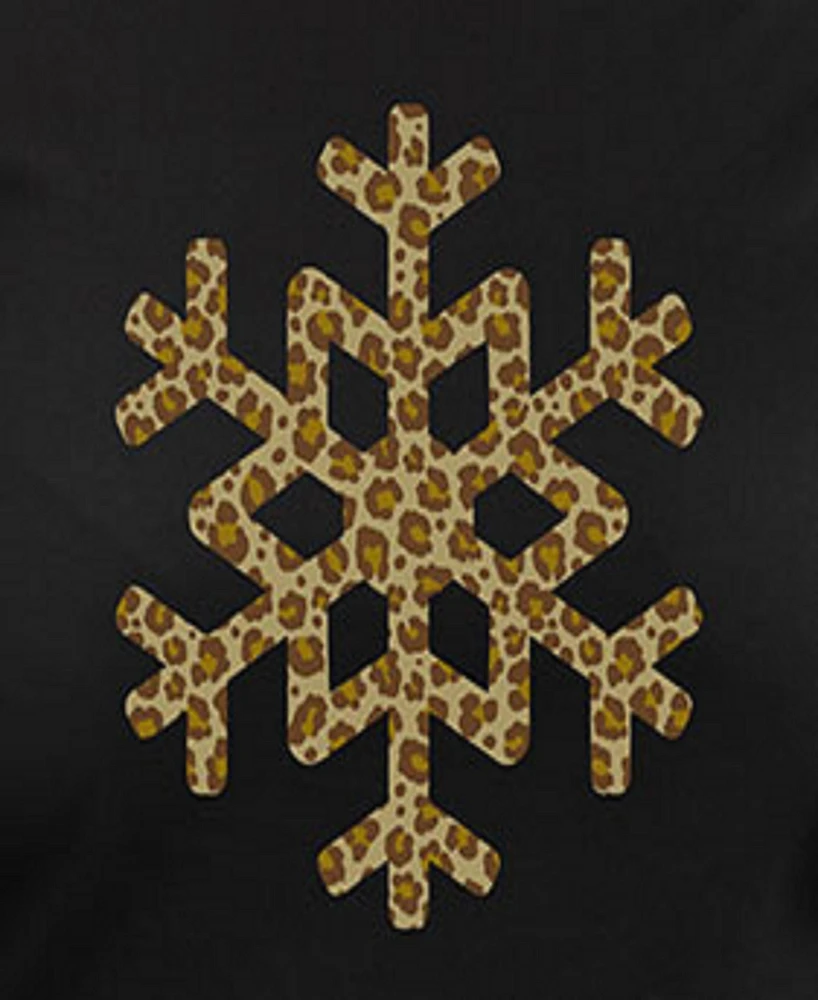 Hybrid Apparel Plus Trendy Leopard Snowflake Graphic Pullover Top