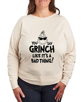 Hybrid Apparel Plus Size Grinch Like it's a Bad Thing Graphic Pullover Top
