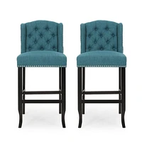 31" Tufted Wingback Bar Stools,Set of 2,for Kitchen Island or Bar-The Pop Home