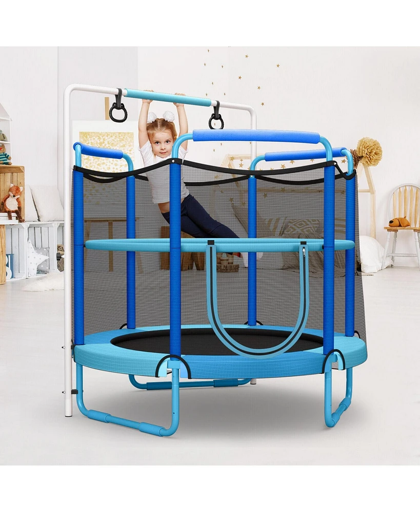 Gouun 5 Feet Kids 3-in-1 Game Trampoline with Enclosure Net Spring Pad
