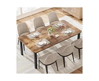 Industrial Dining Table for 68 People,78.7" Long Kitchen Table, Wood Dining Table, Kitchen & Dining Room Table,Rectangle Dining Room Table for 6