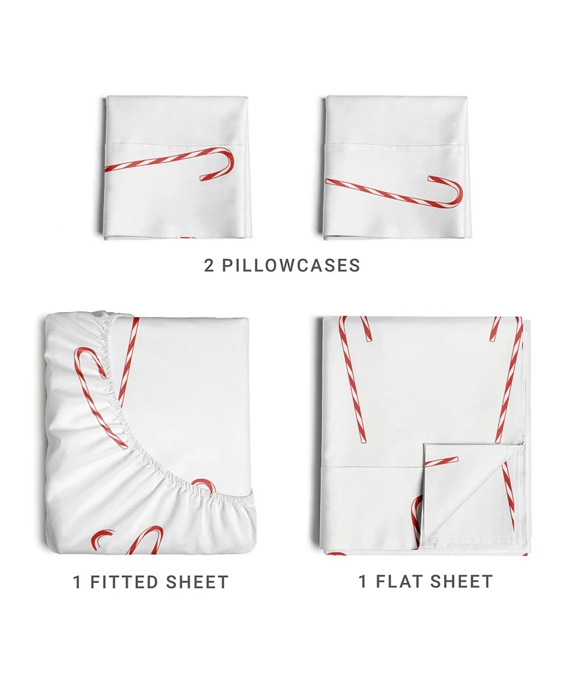 Christmas 4 Piece Microfiber Sheet Set (King
