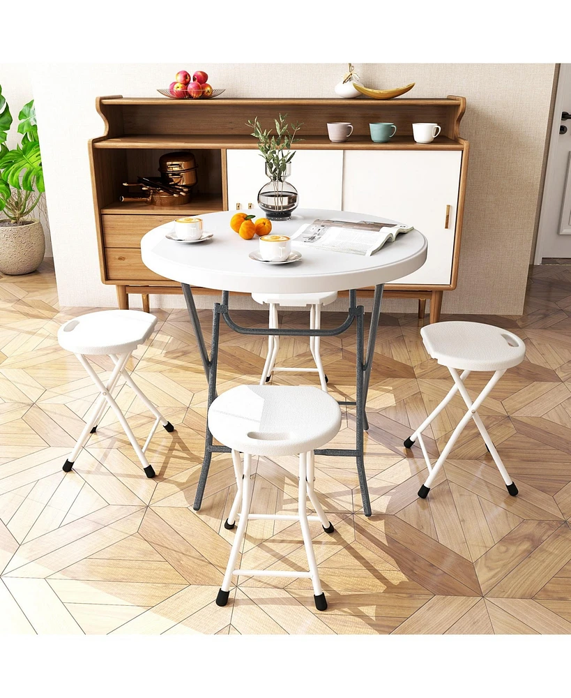 Gouun 32 Inch Round Folding Table with Thick Tabletop for Picnic