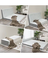 Gouun 4 Inch Tri-fold Cool Gel Memory Foam Mattress-Queen Size