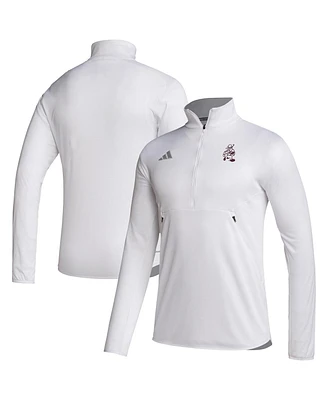 Adidas Men's White Texas A M Aggies Ol' Sarge Sideline Knit Quarter-Zip Pullover Top