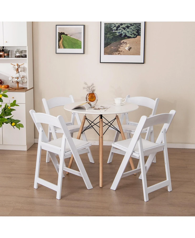Gouun 4 Pack Resin Folding Chairs with Padded Seat