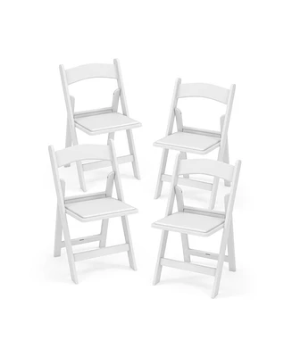 Gouun 4 Pack Resin Folding Chairs with Padded Seat