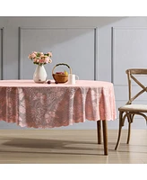 Hlc.me Butterfly Floral Lace Fabric Tablecloth, Lace Fabric Table Cloth for Round Tables, Wrinkle Resistant Tablecloth