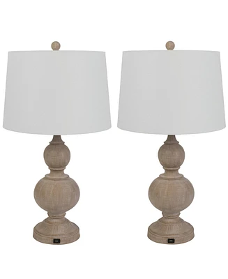 Lavish Home 27.17" Usb Charging Led Table Lamp Set