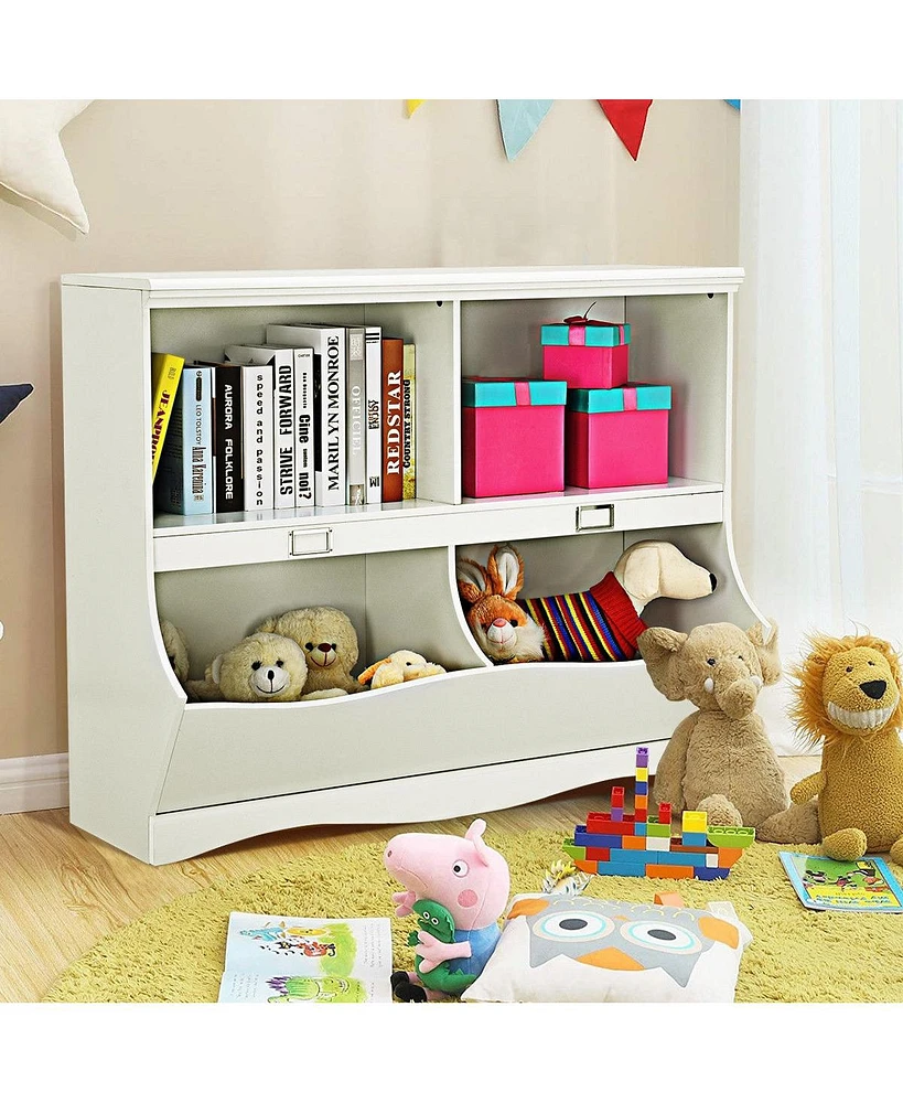 Gouun Kids Storage Unit Baby Toy Organizer Children Bookshelf Bookcase