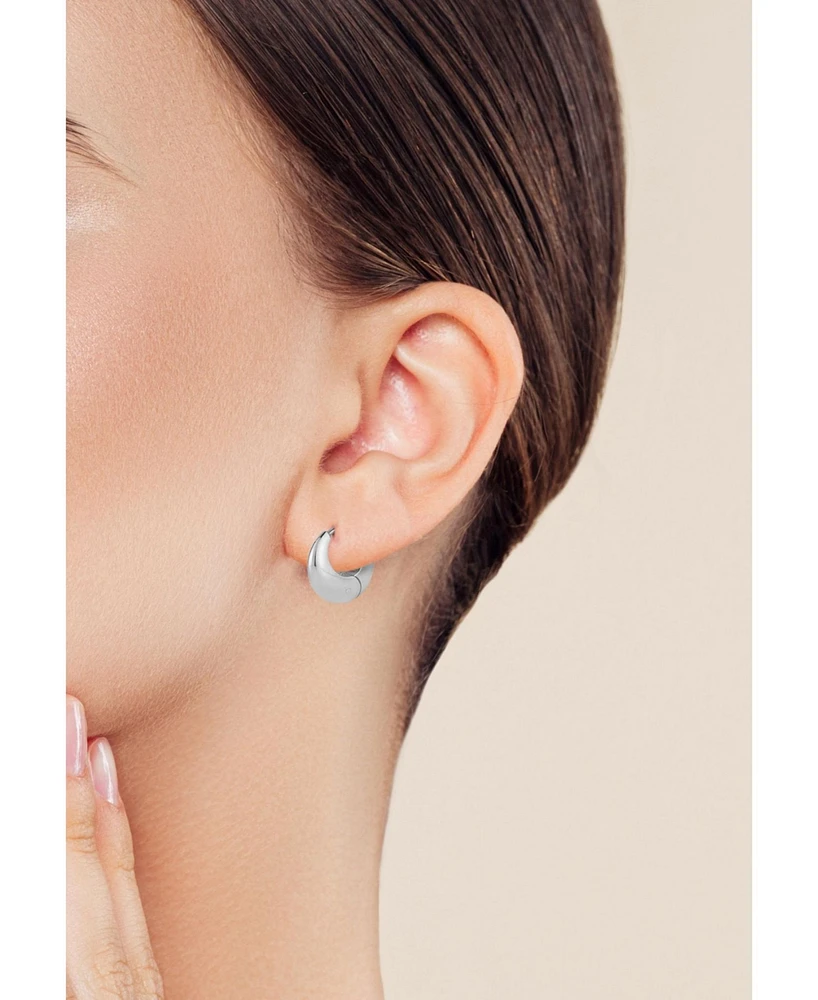 Rachel Zoe Sterling Silver Small Chubby Graduating Hoop Earrings