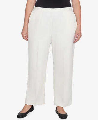 Alfred Dunner Plus Copenhagen Soft Heather Microfiber Average Length Pants