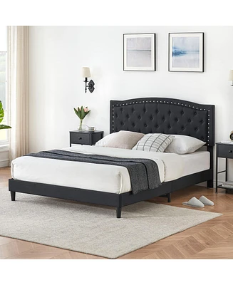 gaomon Full Bed Frame with Adjustable Headboard