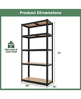 Pcs 5 Tier Adjustable Garage Shelving Unit with 2000 lbs Max Load for Warehouse