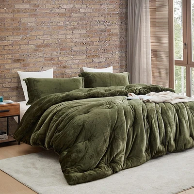 Thicker Than Thick - Coma Inducer Comforter Set - Standard Plush Filling - Winter Moss , King