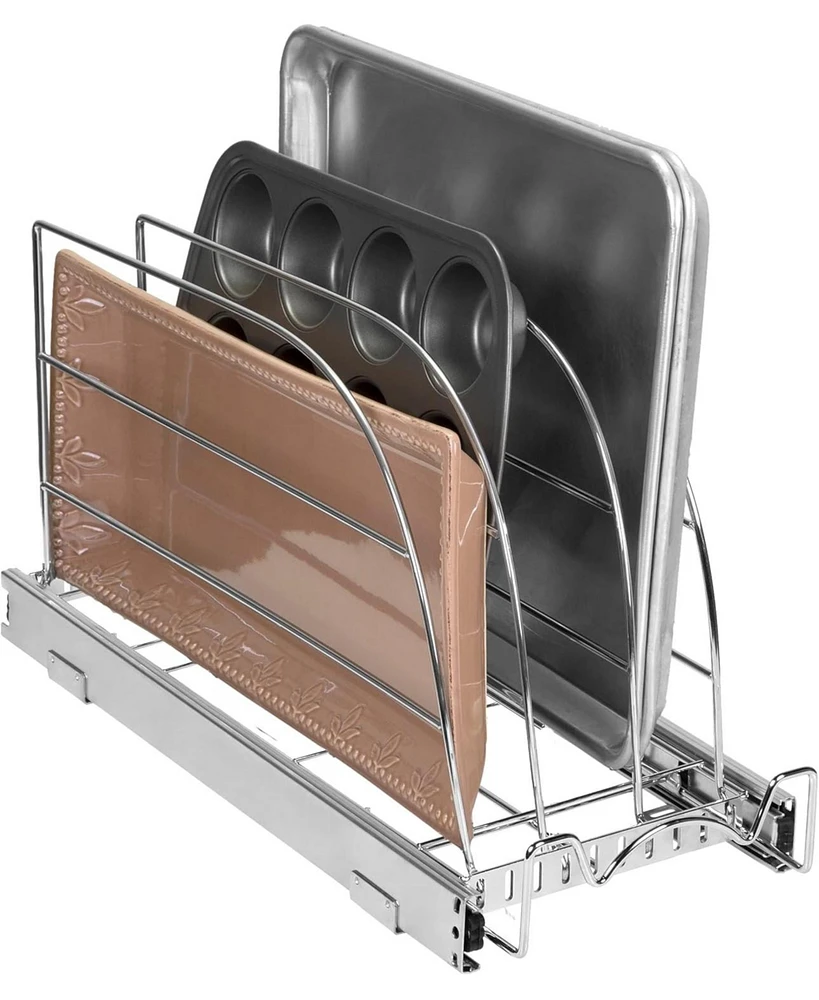 Florida Brands Bakeware Pull Out Organizer for Cookie Sheet, Cutting Board, Bakeware