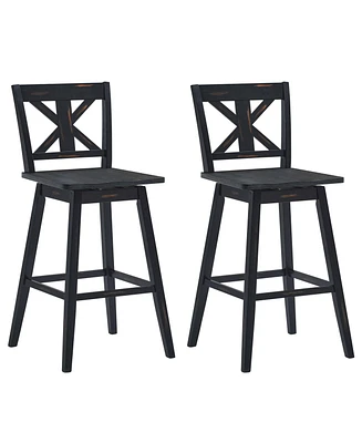 Gouun Set of 2 360-Degree Swivel Bar Stools for Home Restaurant
