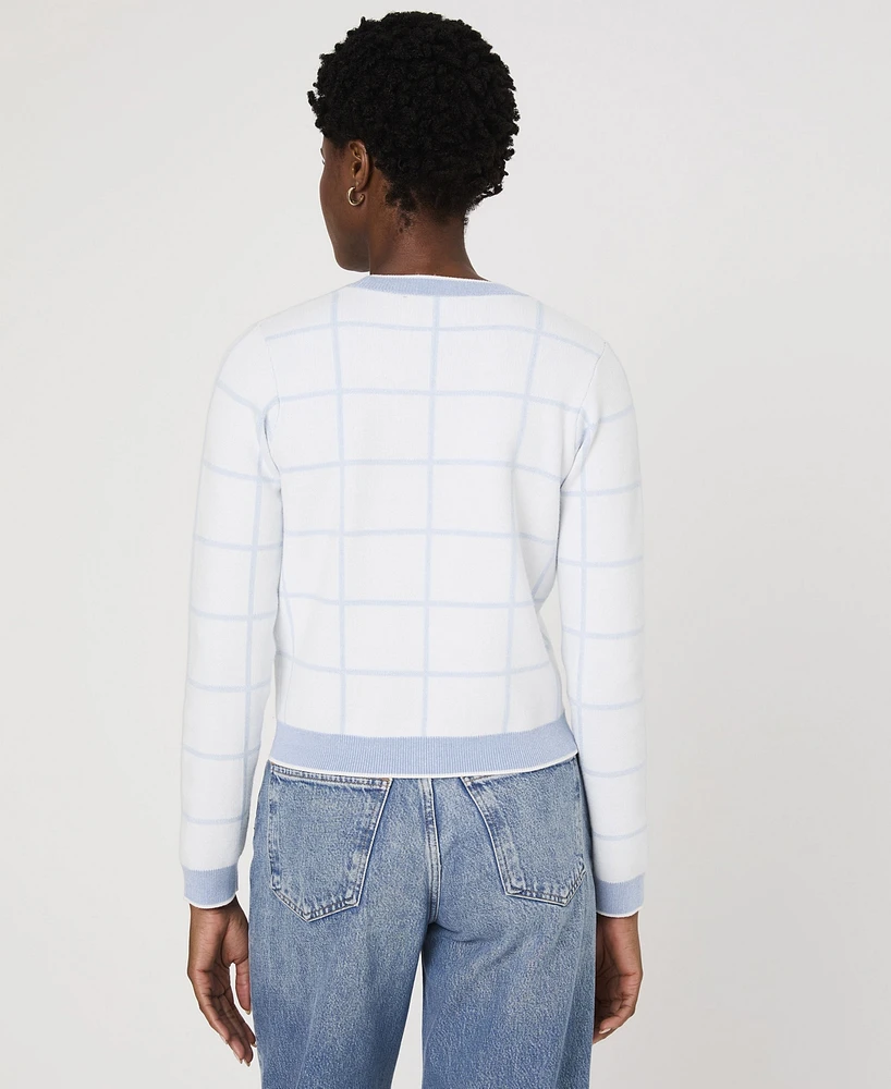 French Connection Women's Check-Print Button-Front Cardigan