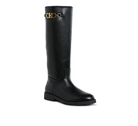 Kiang Metal Chain Link Detail Calf Boots