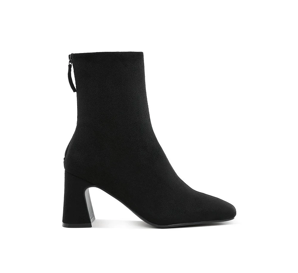 Dimri Square Toe Microfiber Ankle Boots