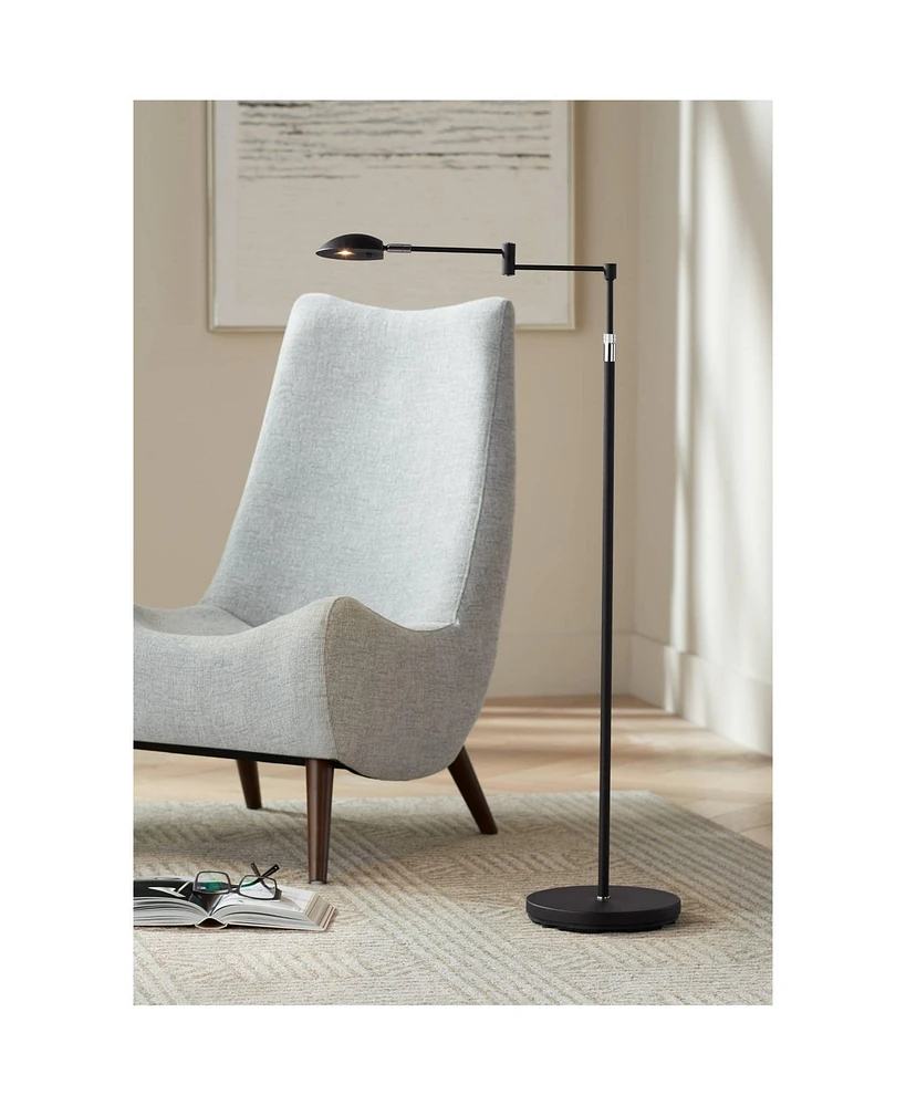 Sparta Modern Farmhouse 49 1/2" Tall Standing Floor Lamp Skinny Swing Arm Pharmacy Pole Task Led Adjustable Black Metal Living Room Bedroom House