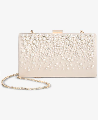 I.n.c. International Concepts Ranndi Matte Champagne Satin Clutch Crossbody, Exclusively at Macy's