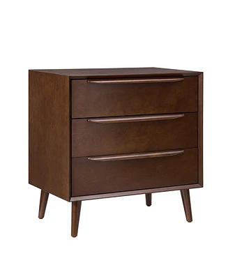 Hulala Home Zahira Mid-Century Modern 3 - Drawer Accent Chest with Solid Wood Handles and Legs