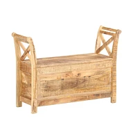 Hall Bench 40.6"x13"x28.3" Solid Mango Wood