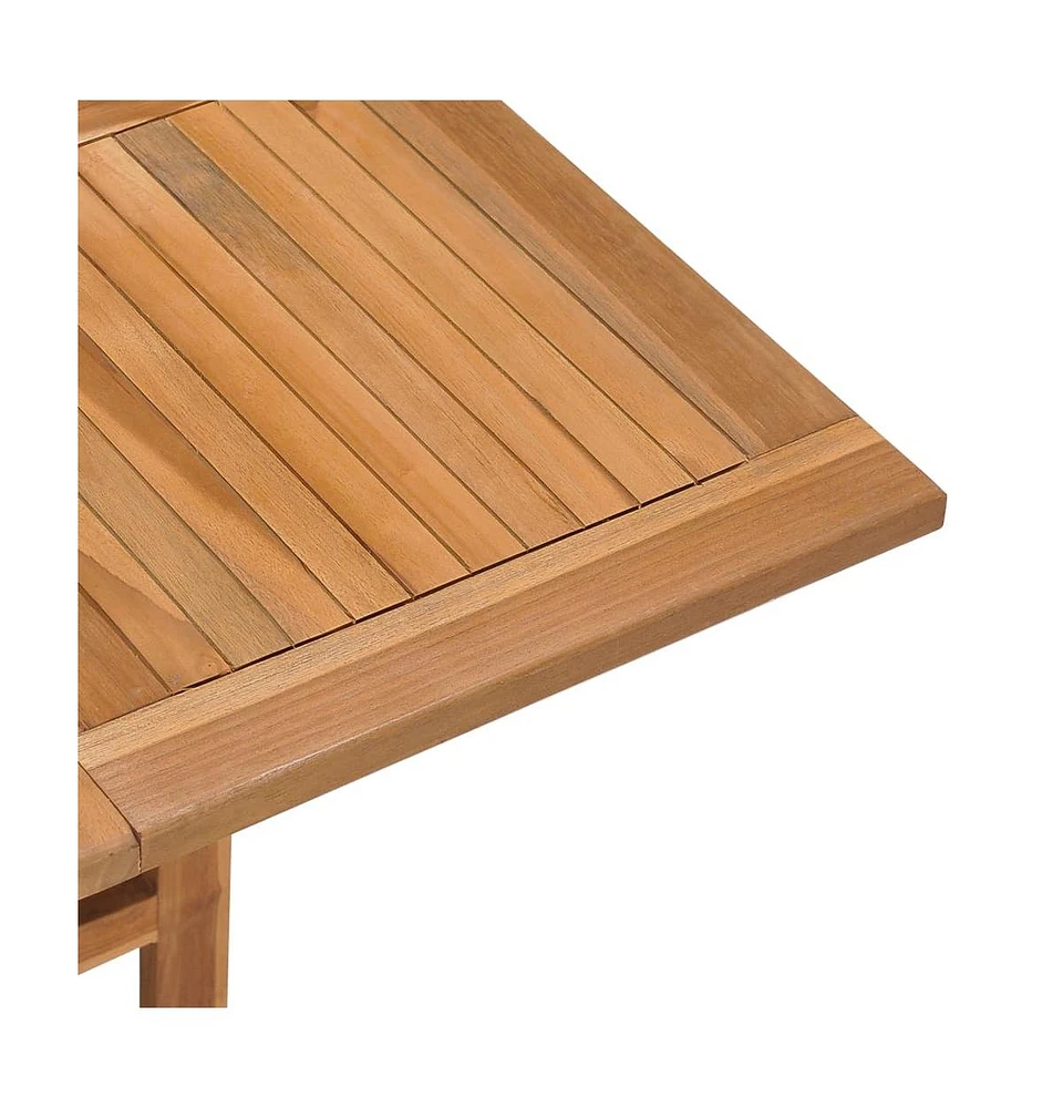 vidaXL Folding Patio Dining Table 35.4"x35.4"x29.5" Solid Teak Wood