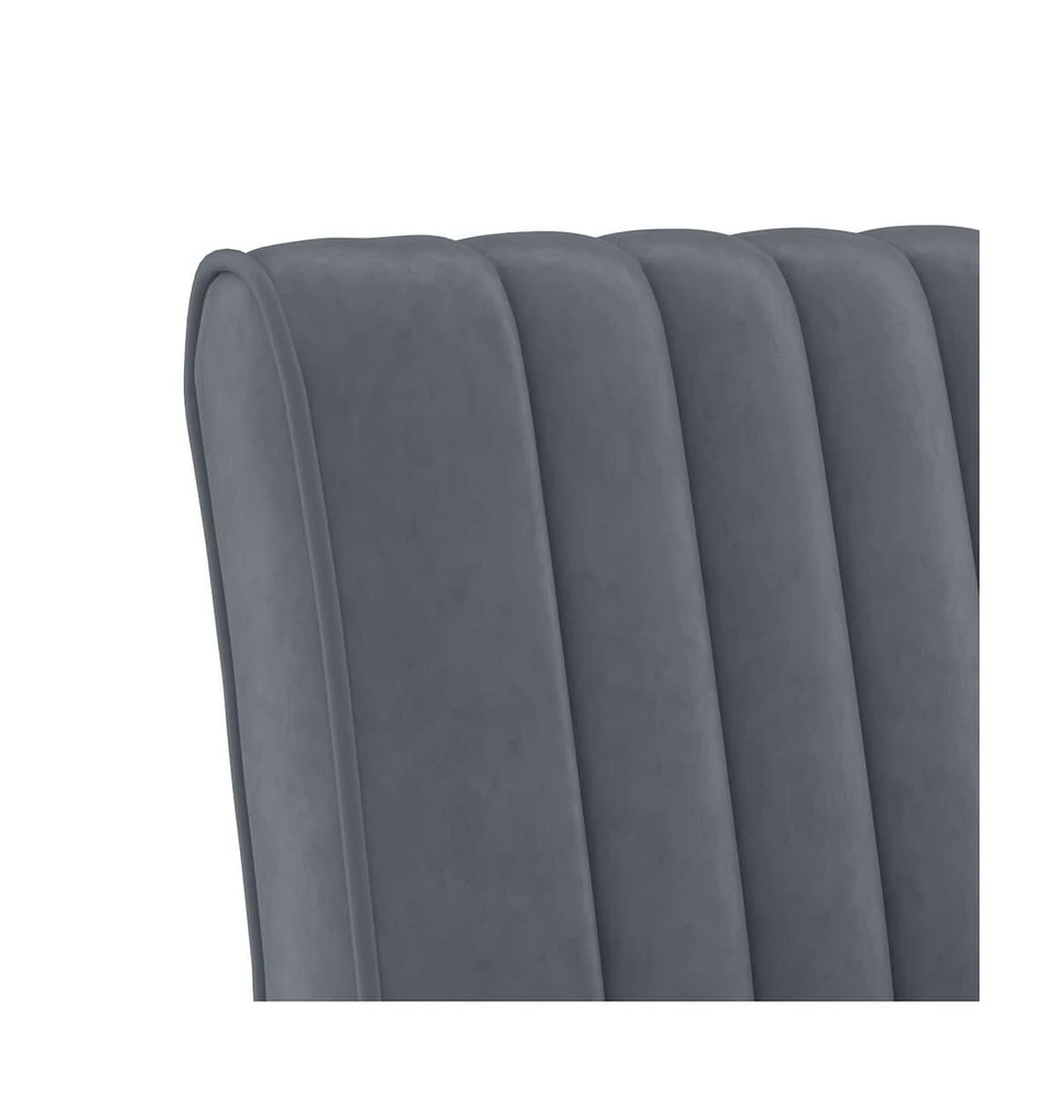 Slipper Chair Dark Gray Velvet