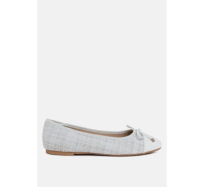 Junpey Plaid Tweed Ballet Flats
