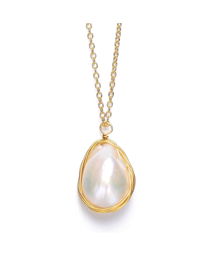Genuine Freshwater Pearl with .925 Sterling Silver Necklace