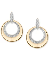 2-Pc. Set Diamond Circle Pendant Necklace & Matching Drop Earrings (1/5 ct. t.w.) in 14k Gold-Plated Sterling Silver, Exclusively at Macy's