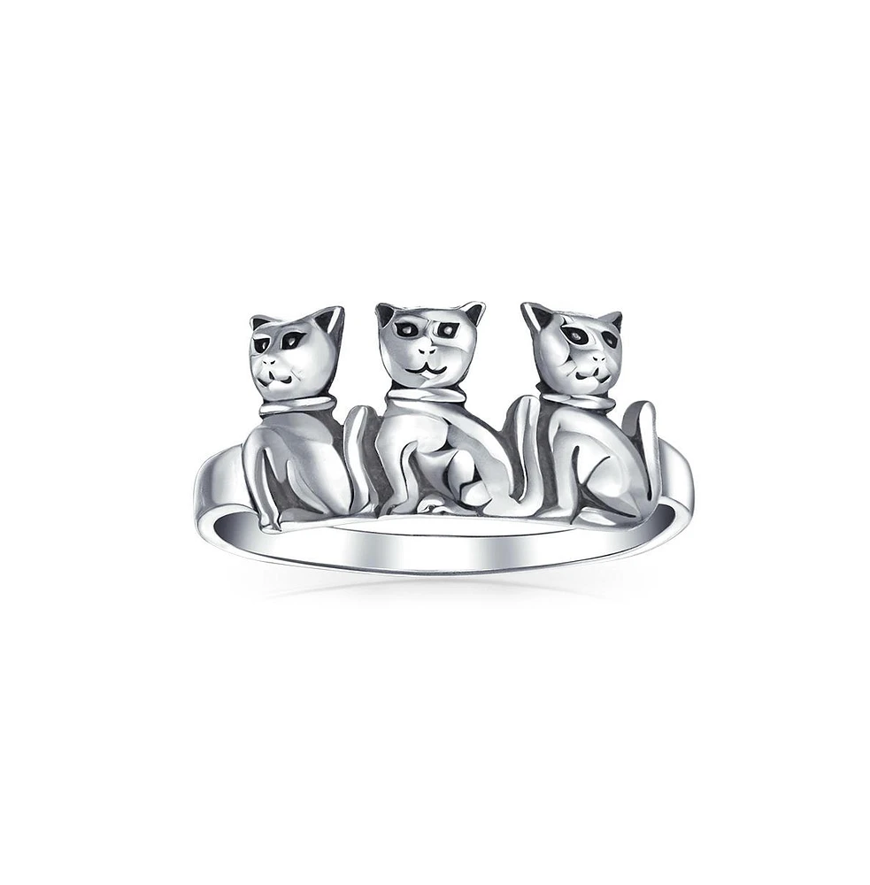 Bling Jewelry Bff Friendship Kitten Cat Band Sterling Silver Ring Best Friends